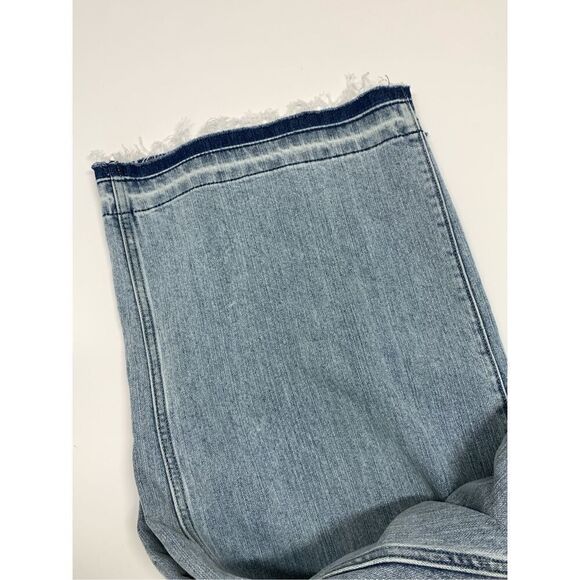 Michael Kors Womens High Rise Frayed Hem Straight Jeans Light Wash Blue Size 20W - Picture 3 of 12